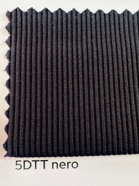 Тканина рубчик біфлекс Jersey Lomellina Bristol Nero чорний, Італія, шир.140 см, 200 гр/м2 515 фото